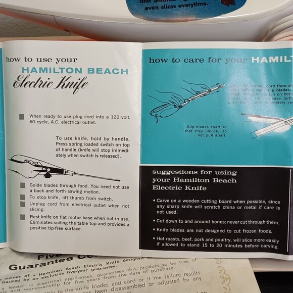 Vintage Hamilton Beach (Shovill) Electric Knife - Model 275-1 in Box - Picture 7 of 7